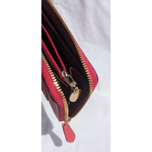 FINAL PRICE DROP NEW Coach Accordion Zip Wallet Front Pocket Electric Pink - Picture 6 of 8